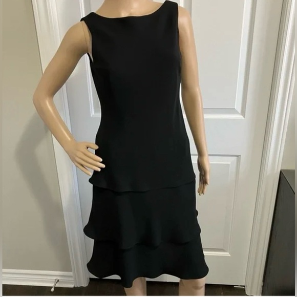 Evan Picone Black Layered Midi Dress……..797 - Picture 2 of 11
